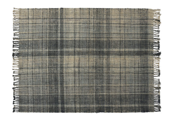 ALFOMBRA YUTE TARTÁN CUADROS 160X230CM