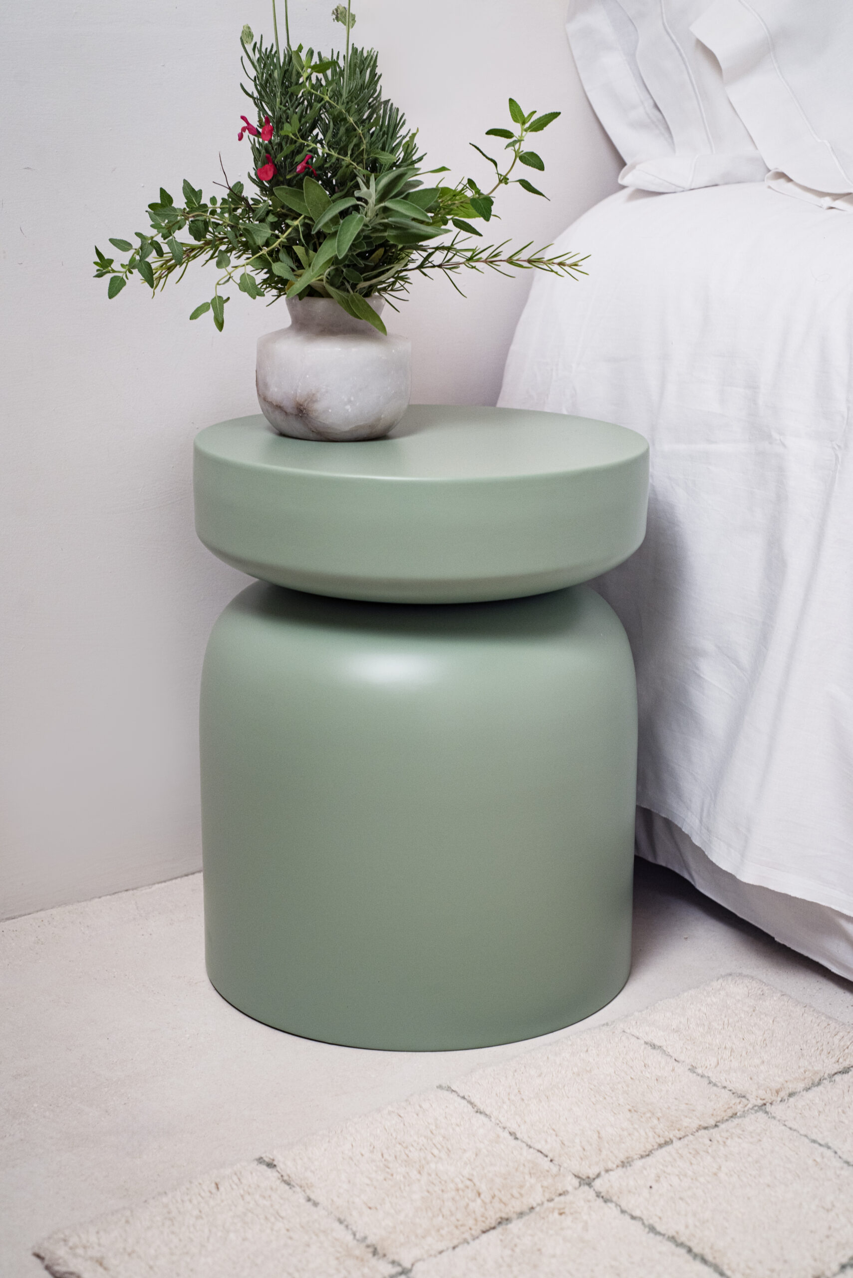 MESA AUXILIAR AURORA VERDE CLARO Ø35x43CM - Imagen 2