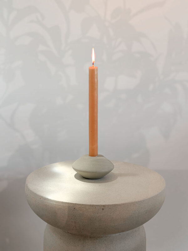 PORTAVELAS NÓRDICO BEIGE Ø10X5CM - Imagen 3